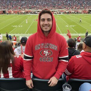 SF 49ers Red Hoodie - NFL Team Apparel (Men's Small)